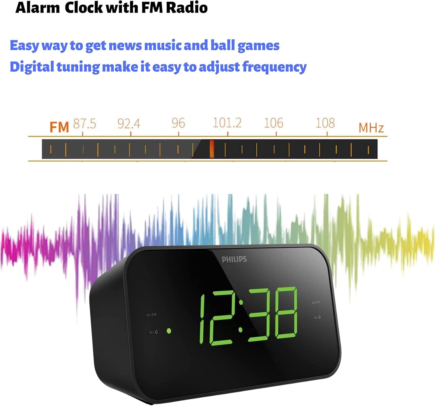 PHILIPS デジタル目覚まし時計 Amazon.co.jp: フィリップス デジタル目覚まし時計ラジオ、FMラジオ